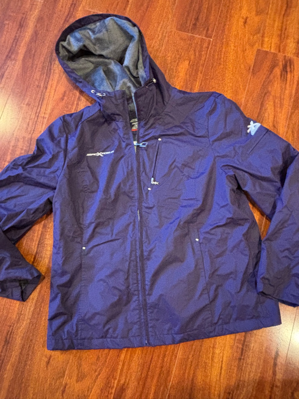 Dark Purple Hooded Rain Jacket